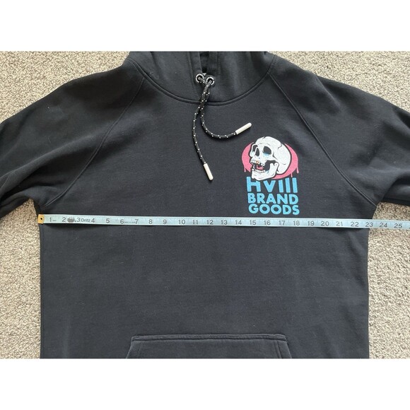 HVIII Brand Goods Hoodie Size XL Momento Mori Black Skull Fitness Pullover - Picture 5 of 7